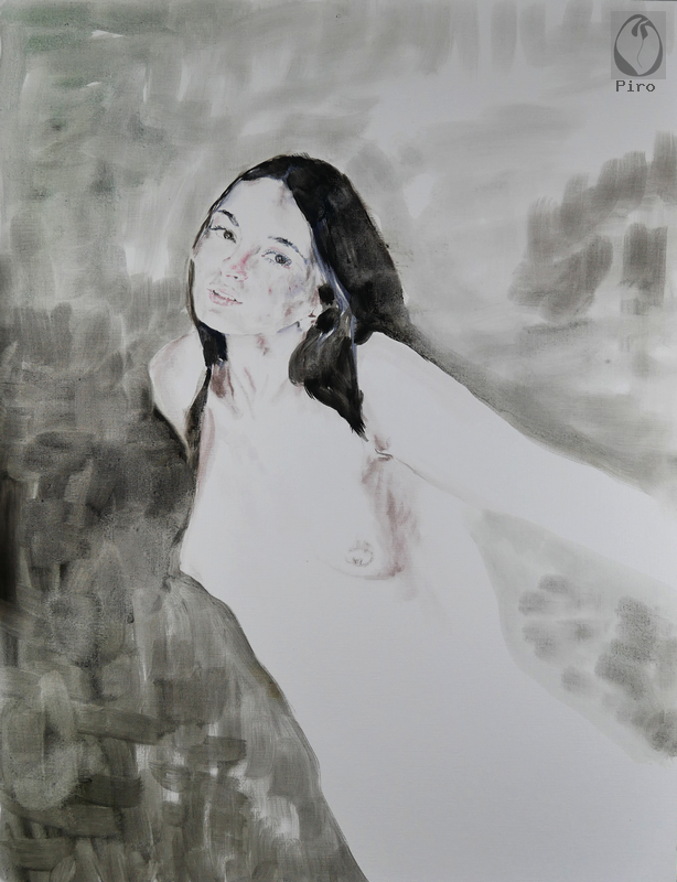 oil on paper - olio su carta di Piro